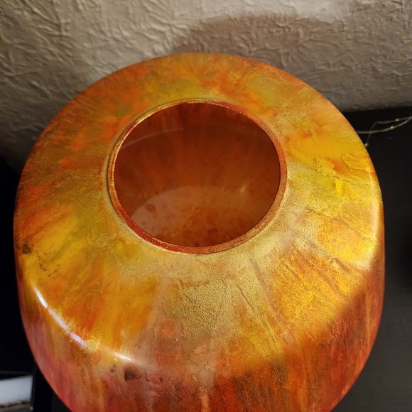 HANDCRAFTED Abstract Upcycled Glass Artwork HANDPAINTED Tabletop Art Decor - Picture 14 of 17